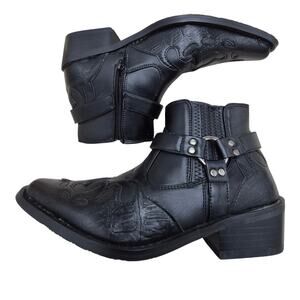 NEW Enzo Romeo WT11 Western Cowboy Motorcycle Ankle Boots Men's Black 8